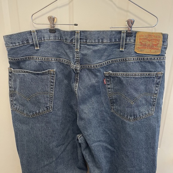 Levis 550 Jeans Men 46 x 30 Blue Denim Loose Baggy Fit‎ Straight Leg Light Wash - Picture 3 of 8